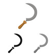 Vector illustration of sickle and farming icon. Collection of sickle and garden stock symbol for web.
