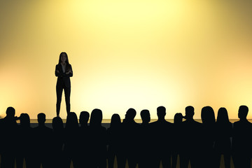 Poster - Businesswoman giving speech
