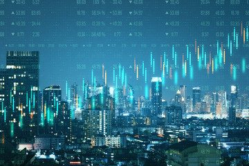Poster - Abstract city with forex background