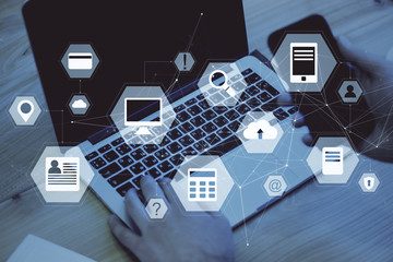 Leinwandbilder - Innovation and cloud computing concept