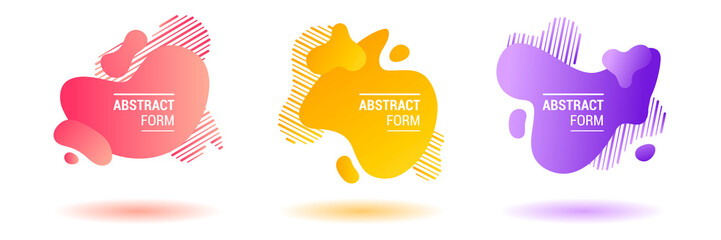 set of abstract design elements. buble web template. gradient banners with flowing liquid shapes.