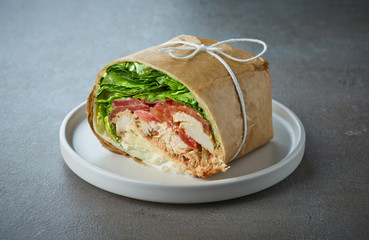 Canvas Print - chicken wrap sandwich