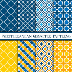 Collection of mediterranean geometric patterns