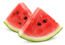 Watermelon Isolated On White Background, Clipping Path, Full Depth Of Field