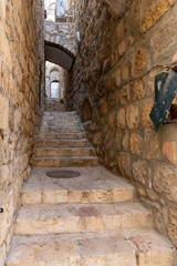 Naklejka na meble Stone Staircase Inside The Old City of Jerusalem, Israel