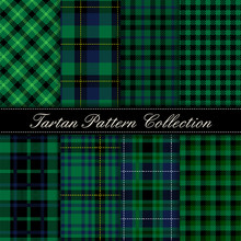 Elegant Tartan Seamless Pattern Collection Dark Green