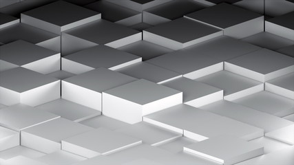 Aufkleber - Many abstract isometric cubes, modern computer generated 3D rendering background