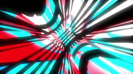 Poster - Dynamic bright glich video or effect of motion in the bright space, 3d rendering computer generated background