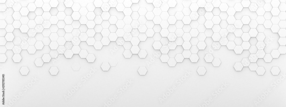Bright white abstract hexagon wallpaper or background - 3d render Stock ...
