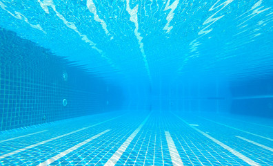 Wall Mural - The underwater image of the swimming pool at the resort