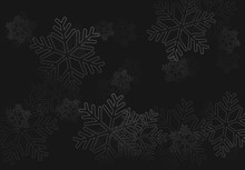 Winter Holiday Pattern With Black Snowflakes Background