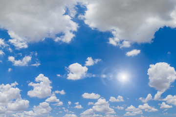 Blue sky and clouds natural background.