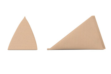 Poster - Cardboard Triangle Box Cream, Juice or Milk Pack Mock Up. 3d Rendering