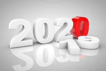 Aufkleber - New Year 2020 3d Sign. 3d Rendering