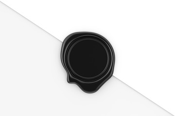 Poster - Black Wax Seal with Blank Space for Your Design. 3d Rendering
