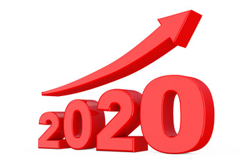 Aufkleber - Progress Arrow in New 2020 Year Sign. 3d Rendering