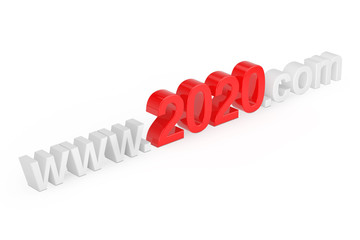Poster - 2020 New Year Concept. WWW 2020 Com Site Name. 3d Rendering