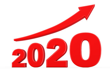 Aufkleber - Progress Arrow in New 2020 Year Sign. 3d Rendering