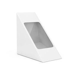 Aufkleber - White Cardboard Triangle Pack Pox For Food, Gift Or Other Products with Blank Space for Your Design. 3d Rendering