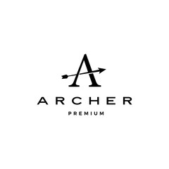 Wall Mural - a letter archer arrow logo vector icon illustration