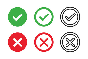 Poster - checkmark cross on white background. isolated vector sign symbol. checkmark icon set. checkmark righ