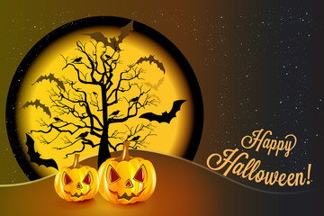 Wall Mural - Halloween Pumpkin Party Background