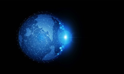 Wall Mural - abstract light out technology background hitech communication concept innovation send for planet ear