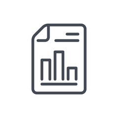 Poster - Report document line icon. File with statistics and analytics page vector outline sign.