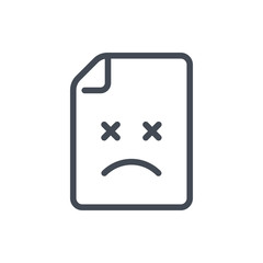 Poster - Damaged document line icon. File with error vector outline sign.
