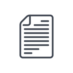 Fototapete - Document with text line icon. File page vector outline sign.
