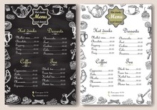Hot Drinks And Sweet Desserts A4 Menu Vector Template