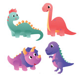 Fototapeta Dinusie - Dinosaur character icon vector design
