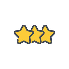 Poster - Star rating color line icon. Consumer review vector outline colorful sign.
