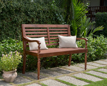 The Wood Bench In The Garden.