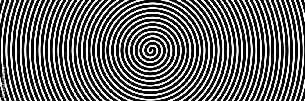 Black spiral on white banner 03 - obrazy, fototapety, plakaty 
