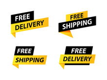 Free Delivery Or Free Shipping Labels. Banner Template. Vector Illustration.
