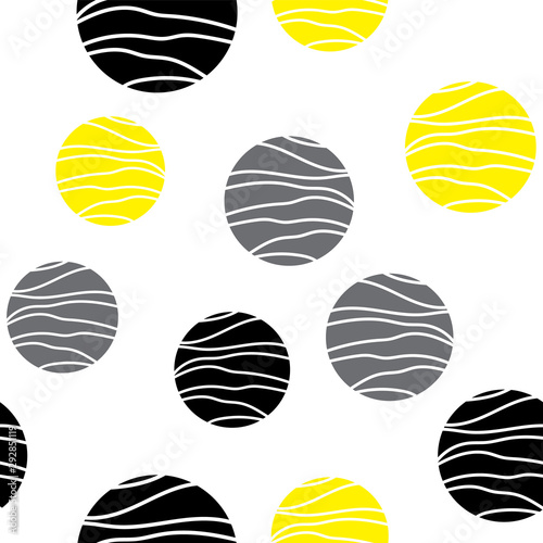 Mata magnetyczna Geometric abstract seamless pattern with yellow circles. Pattern for fashion,wallpaper,paper. Vector illustration.