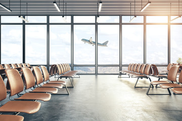 Wall Mural - Big airport interior