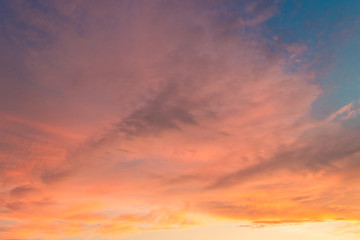 Wall Mural - dusk sky on twilight in the evening,majestic sunset with dramatic sunlight on dark blue sky on summe