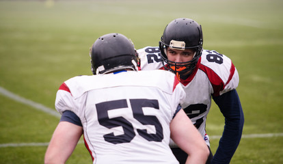 Wall Mural - professional american football players training