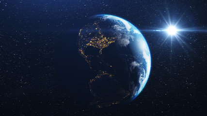 Wall Mural - planet earth sunrise seen from space
