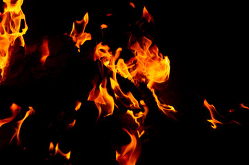 Flame of fire on a black background