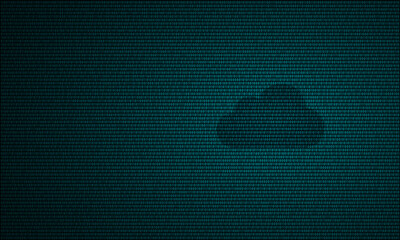 Poster - Digital cloud computing technology symbol dark