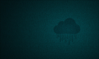 Poster - Digital cloud computing technology symbol dark