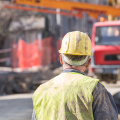 Heavy work for a construction worker on the site.