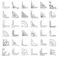 Sticker - Hand drawn vector corners set