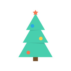Wall Mural - Christmas tree icon flat style