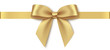 © Gizele - Decorative golden bow with horizontal ribbon isolated on white background. Vector illustration