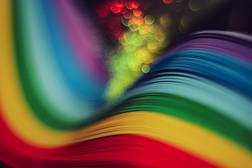 Poster - Beautiful abstract rainbow bridge and multi colored space background in the darkness.