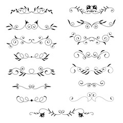 Sticker - set of calligraphic text dividers